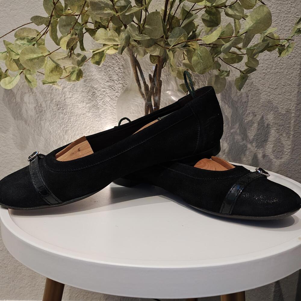 AGL Attilio Giusti Leombruni Black Suede Flat Sparkle Very Good SZ 40 (US 9) - Picture 2 of 6